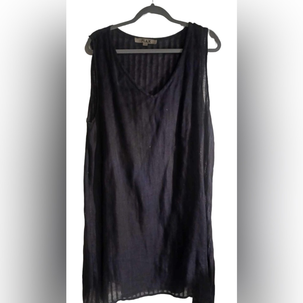 FLAX Size Large 100% Lithuanian flax material in black lightweight for summer